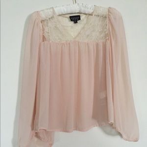 Topshop baby pink blouse